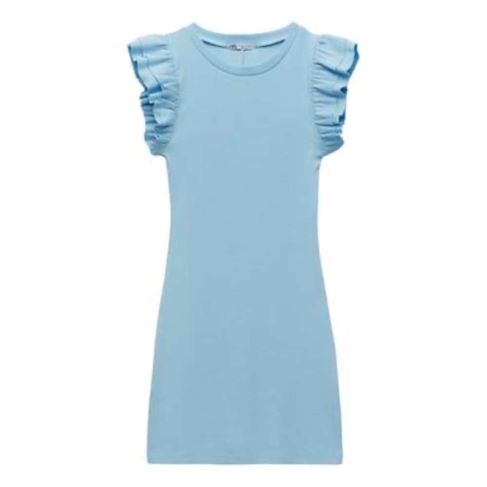 Zara ribbed ruffle dress